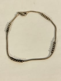 Vintage Sterling Silver bead Italy Bracelet 9"