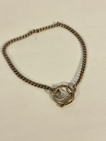Vintage Sterling Silver Dolphin Bracelet 9"