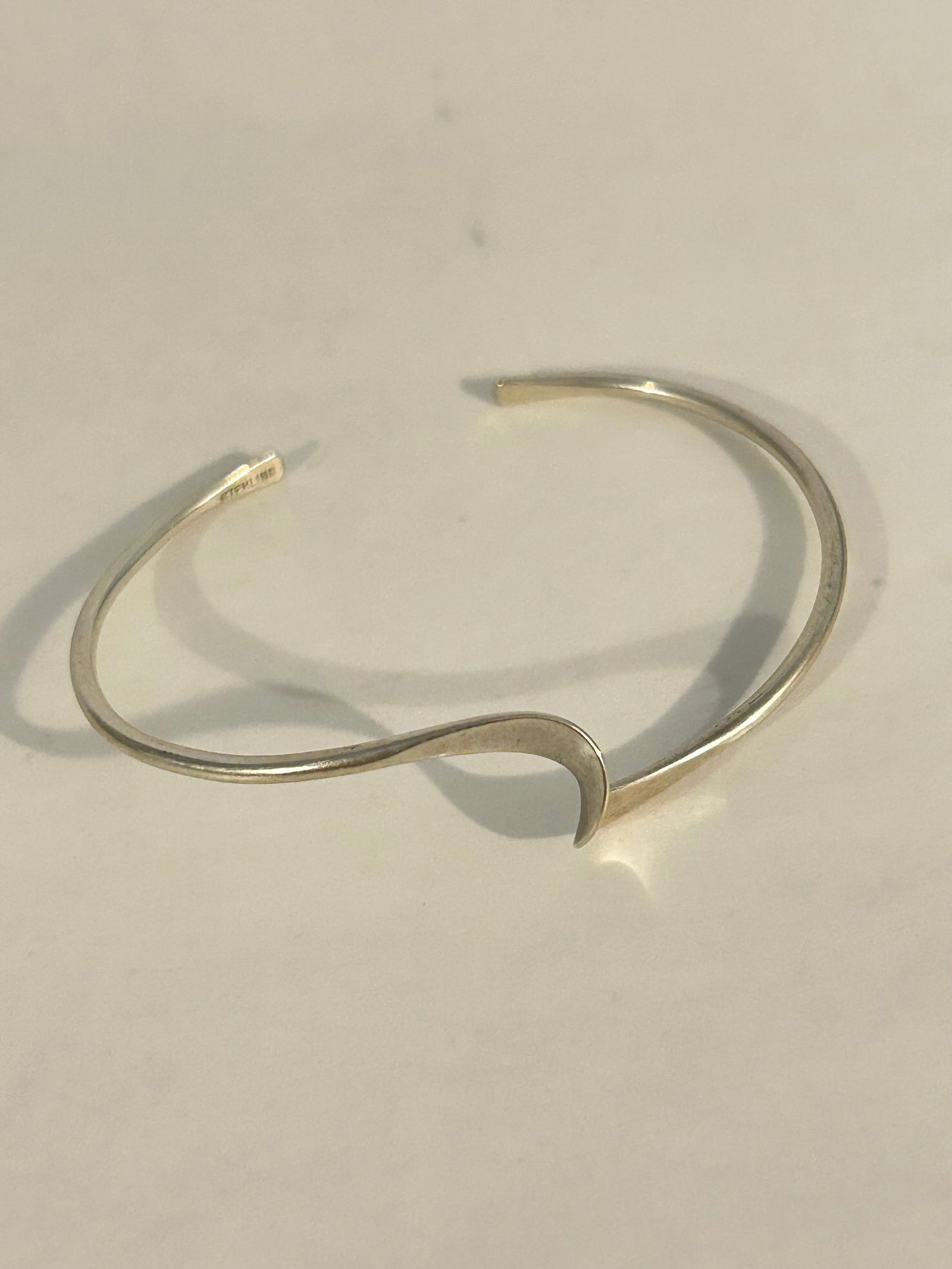 Vintage Sterling Silver twist cuff modernist Bracelet 7" (1 of 4)