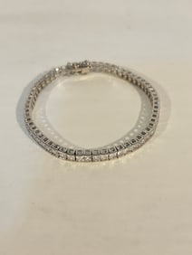 Vintage Sterling Silver CZ Bracelet 7.5"