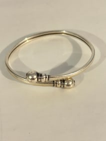 Vintage Sterling Silver twist modernist Bracelet 7"