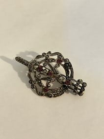Vintage Sterling Silver marcasite Brooch