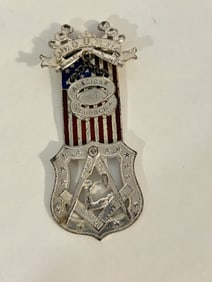 Jr OUAM National Council sterling silver Badge Copyright 1892