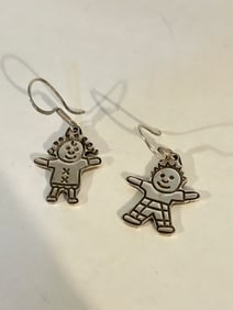 Vintage Sterling Silver mexico kid Earrings