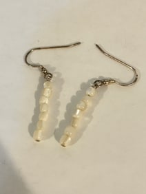 Vintage Sterling Silver mother of pearl Earrings