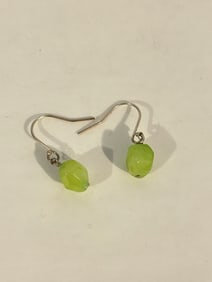 Vintage Sterling Silver Jadeite Earrings