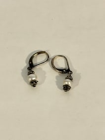 Vintage Sterling Silver pearl Earrings