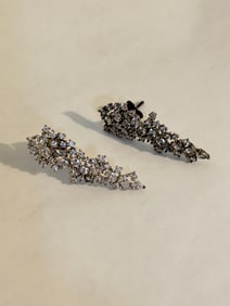 Vintage Sterling Silver post rhinestone Earrings