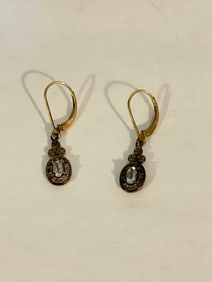 Vintage Sterling Silver Tourmaline Earrings