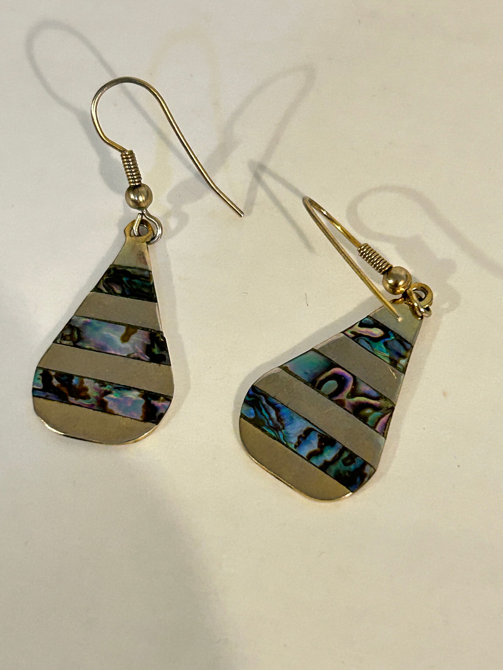 Vintage Sterling Silver Alpaca Abalone Earrings (1 of 4)