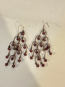 Vintage Sterling Silver Swarovski Crystal dangler Earrings