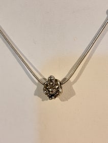 Vintage Sterling Silver Necklace & Pandora Charm 17"
