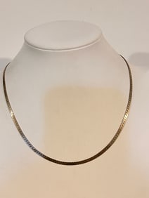 Vintage Sterling Silver herringbone Necklace 18"