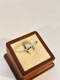 Vintage Sterling Silver CZ Modernist Ring sz 7