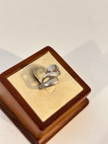 Vintage Sterling Silver Modernist Ring sz 6