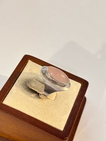 Vintage Sterling Silver Pink Amethyst Ring sz 8