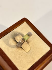 Vintage Sterling Silver Tourmaline Ring sz 6