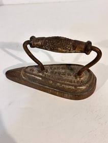 Vintage old cordless cast iron Antique Sad Iron The Ober Mfg Co Chagrin Falls OH