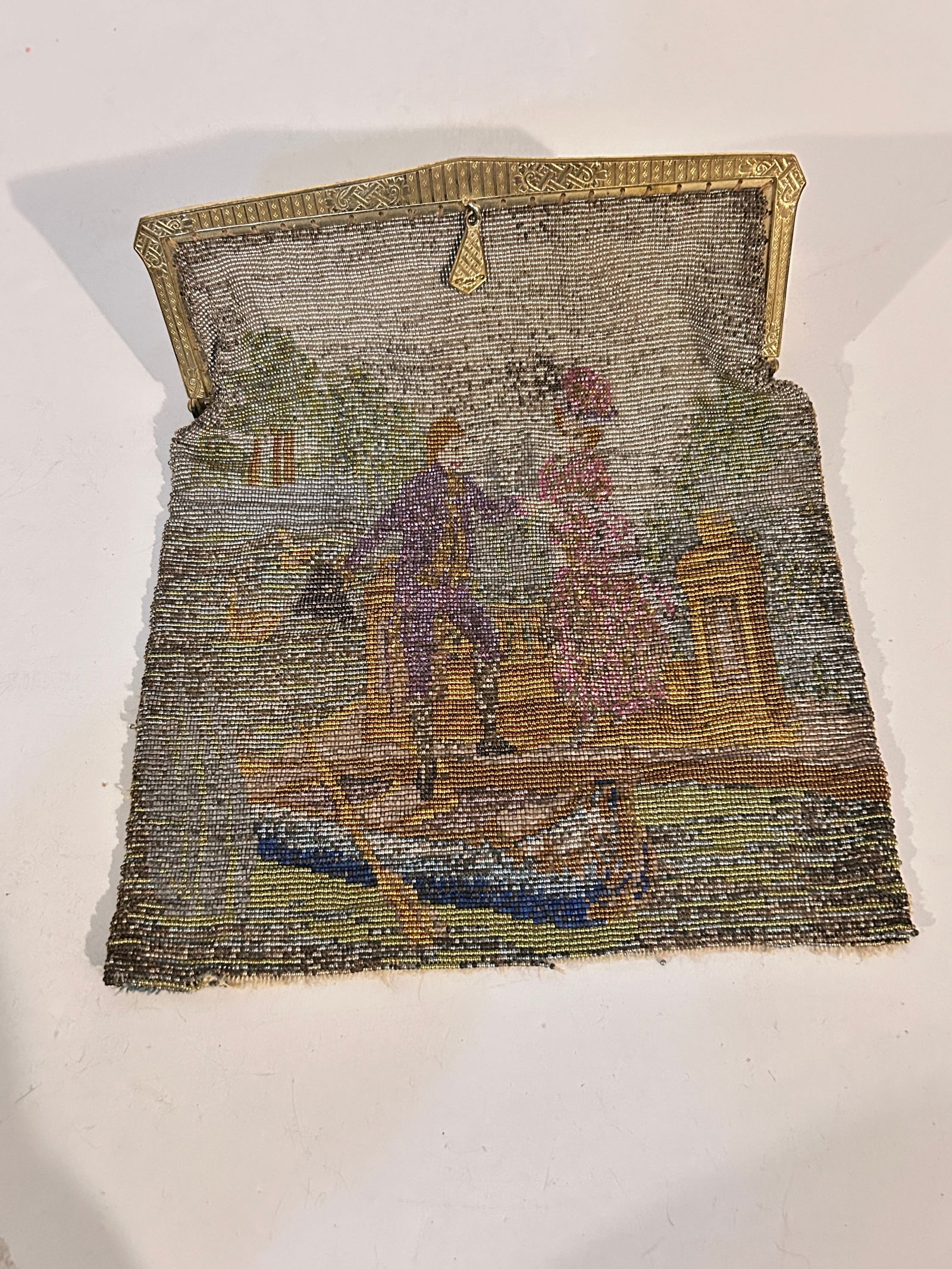 Vintage Metal mesh Purse Bottom Needs Sewing very old import French Steel (1 of 4)