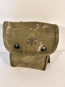 US Military Issue Vietnam Era Army USMC First Aid Kit set Green Canvas Pouch G2
