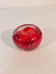Vintage glass apple papper weight