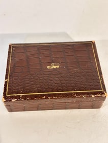 Vintage Genuine Leather Cigar Box Case Holder
