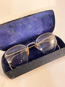 Antique Shuron Eye Glasses Spectacles 1/10-12K GF with Case