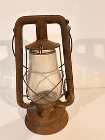 Antique Vintage Embury Defiance Lantern No. 0 Clear Embury Globe