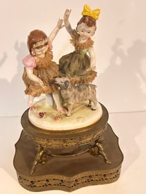 Vintage Porcelain ladies Dancing filigree 15" x 10"