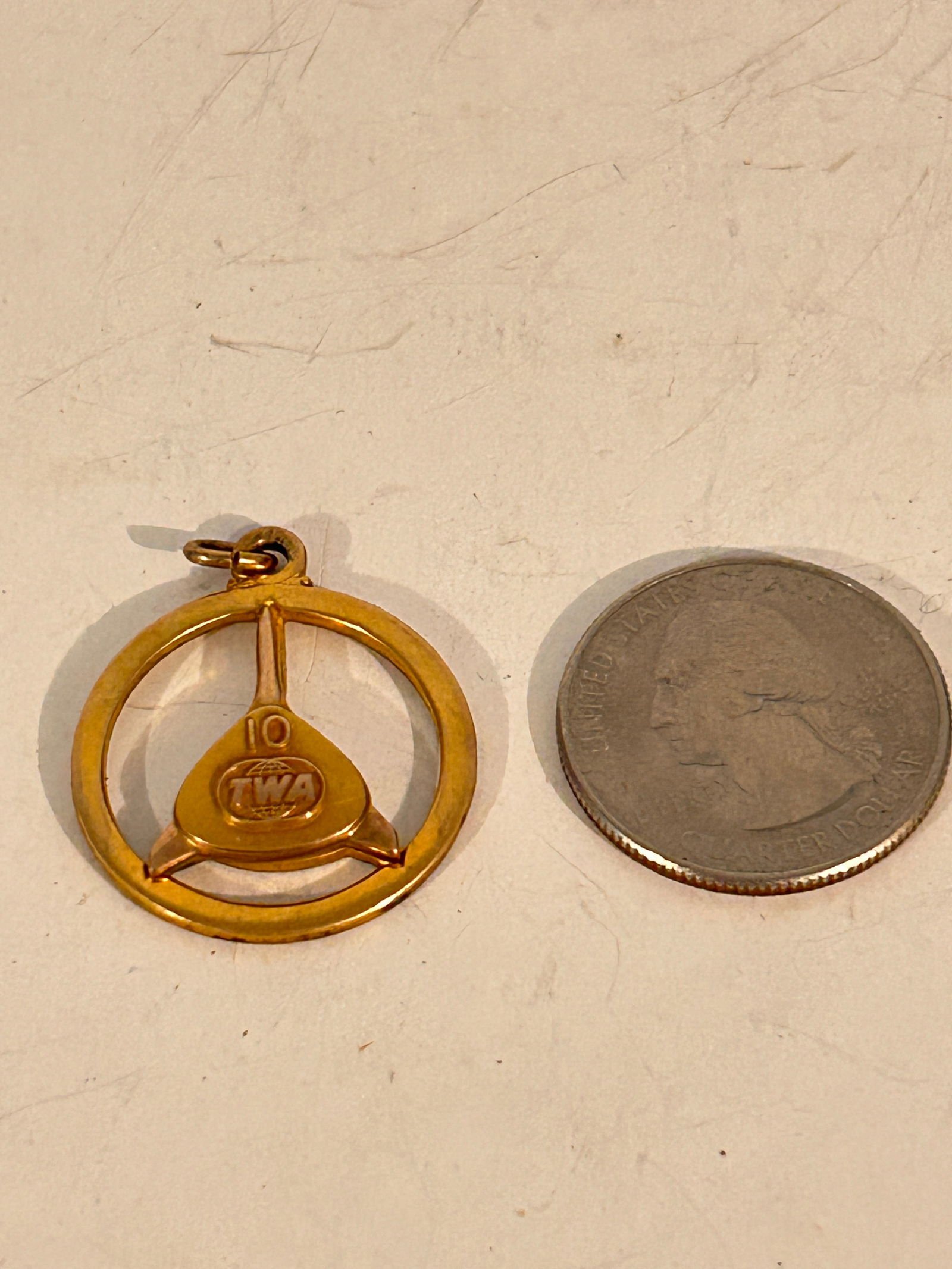 Vintage Vintage TWA Airlines Gold 10 Year Service pin LGB 1/5 10k Gold (1 of 4)