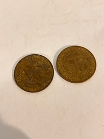 pair of Vintage Transpotation Westchester County Tokens