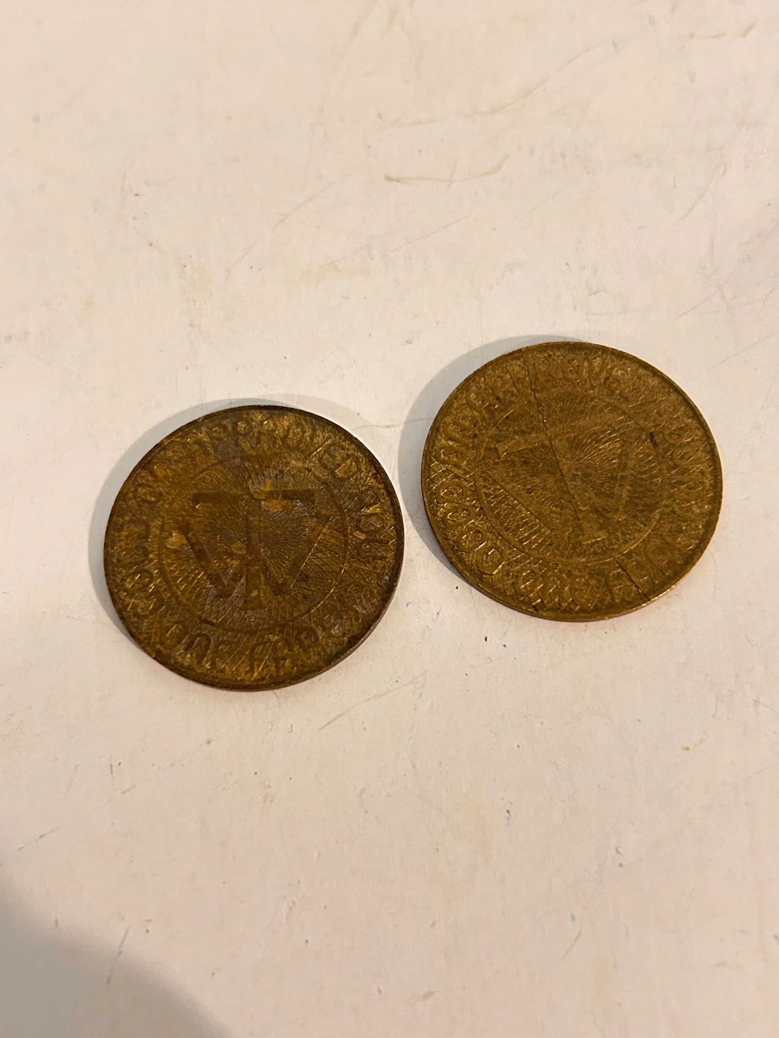pair of Vintage Transpotation Westchester County Tokens (1 of 3)