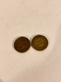 2 Vintage Metropolitan Transit  Authority Tokens