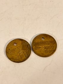 2 Vintage New York City Subway tokens 1904-1979