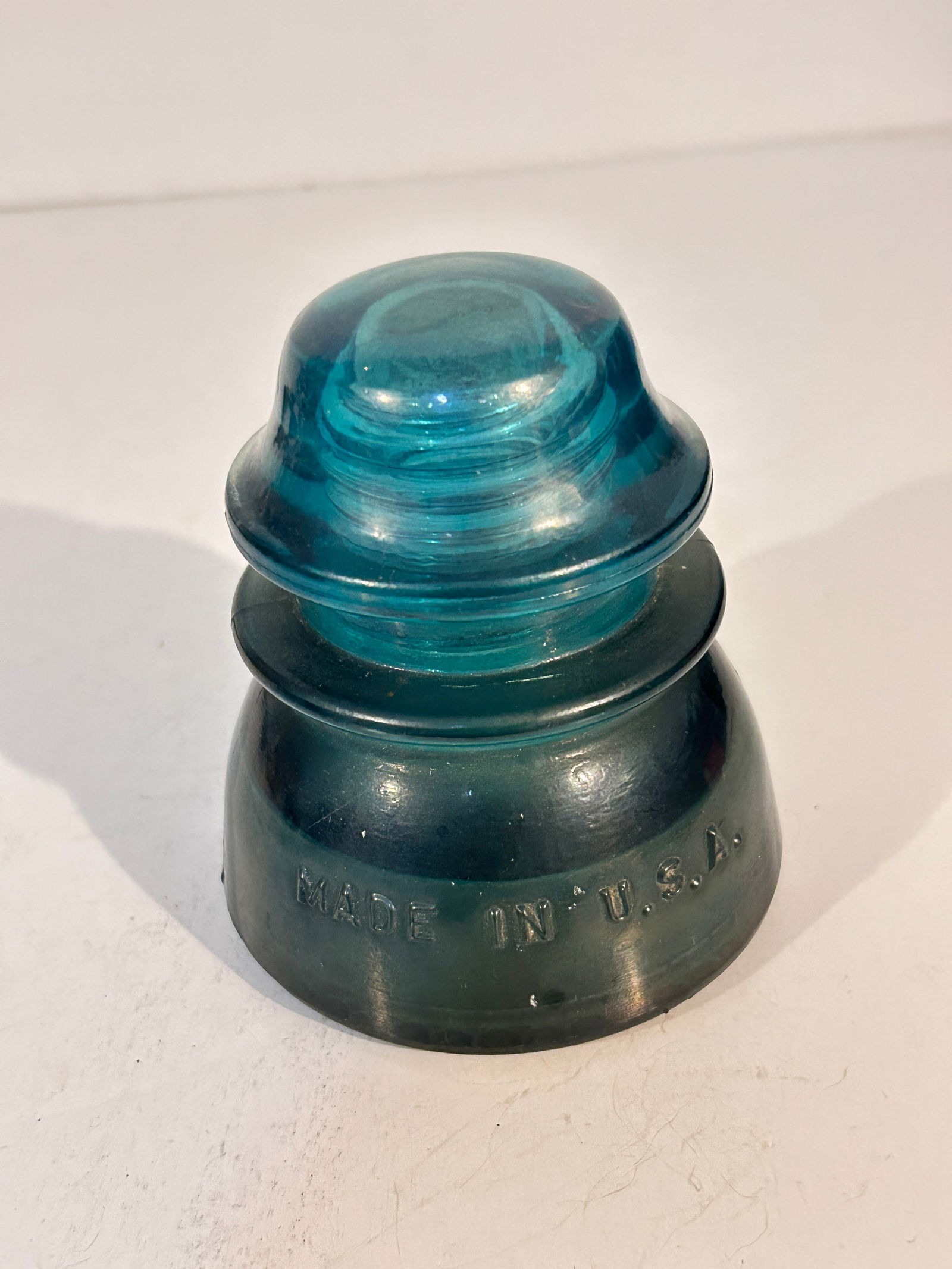 Hemingray 42 Glass Insulator Vintage Aqua Blue Green Made in USA (1 of 4)
