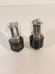2 Vintage pair of Early 6SN7GT Tubes By RCA