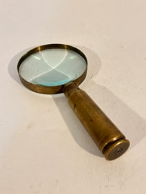Vintage Brass WW 2 Trench Art Magnifying Glass