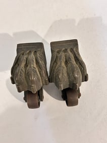 Vintage Lion Claw brass rollers