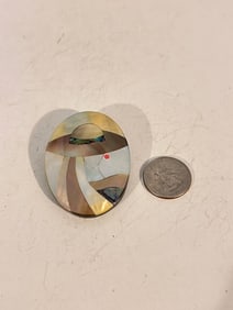 Vintage Mother of pearl Lady Brooch