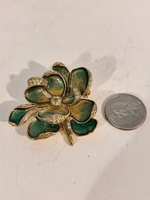 Vintage gold tone Monet floral Brooch