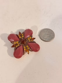 Vintage rhinestone floral Brooch