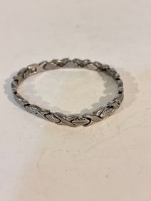 Vintage Stainless Steel XO XO Bracelet sz 8"