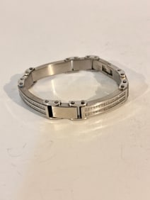 Vintage Bling Master Stainless Steel Bracelet sz 8"