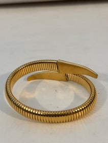 Vintage gold tone snake tail Bracelet sz 8"