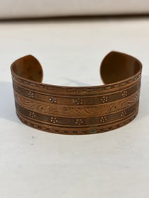 Vintage health solid copper cuff Bracelet sz 8"
