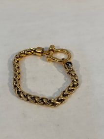 Vintage Stainless Steel rhinestone flex Bracelet sz 7"