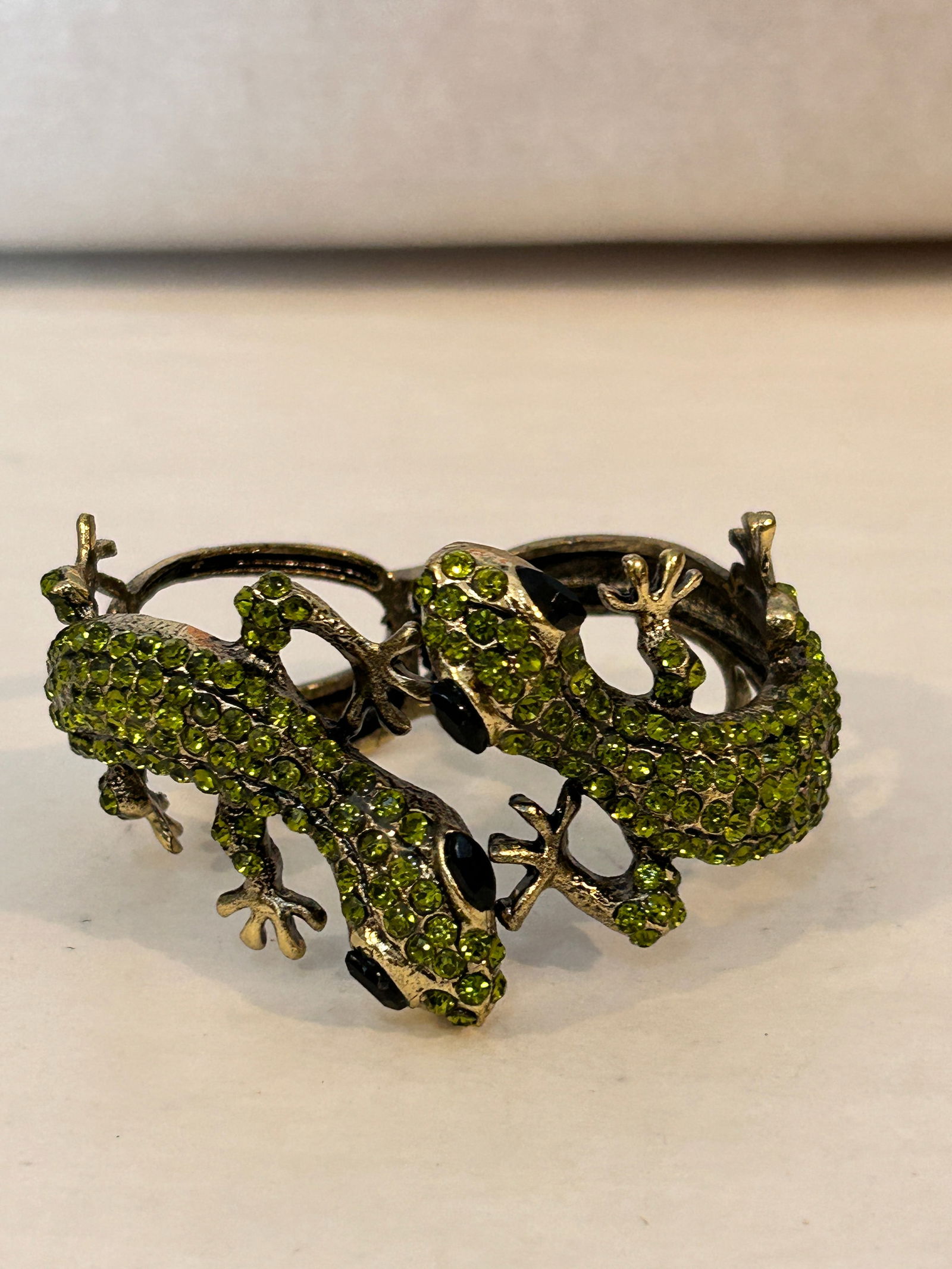 Vintage Salamander hinged green Bracelet sz 8" (1 of 4)