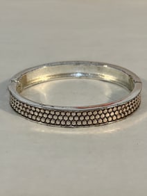 Vintage Silver Tone hinged Bracelet sz 8"