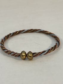 Vintage Copper twist healt Bracelet sz 8"