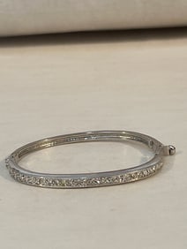 Vintage silver tone rhinestone Bracelet sz 7"